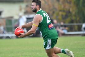 Angus Grant kicked one goal for Kangaroo Flat in Saturday's 78-point win over Maryborough at Dower Park. Picture by Adam Bourke