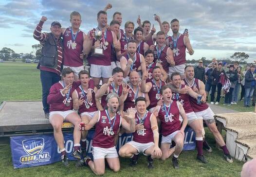 The Nullawil team that won last year's Golden Rivers league premiership. The Maroons have joined the North Central league as its ninth club this year. Picture by Golden Rivers FNL