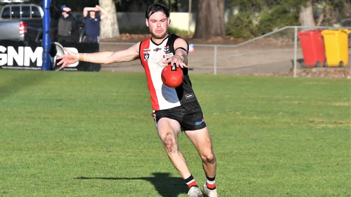 Heathcote's reigning Cheatley Medal winner and gun midfielder Liam Jacques. The Saints were upset by Leitchville-Gunbower by seven points last Saturday.