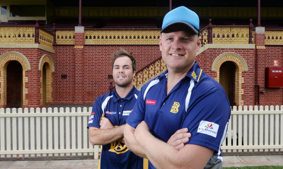 LEADERS: Bendigo captain Linton Jacobs and coach Matt Pinniger. Bendigo opens its Melbourne Country Week campaign on Monday against Warrnambool at Hoppers Crossing. Picture: DARREN HOWE