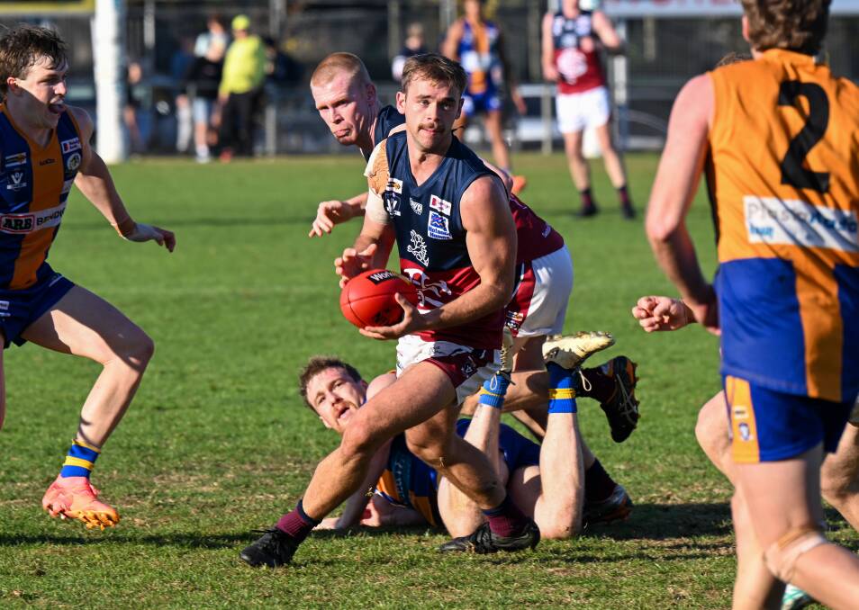 Sandhurst defender Isaac Ruff. The Dragons beat the Bulldogs by 54 points in the BFNL grand final rematch on Saturday. Picture by Enzo Tomasiello