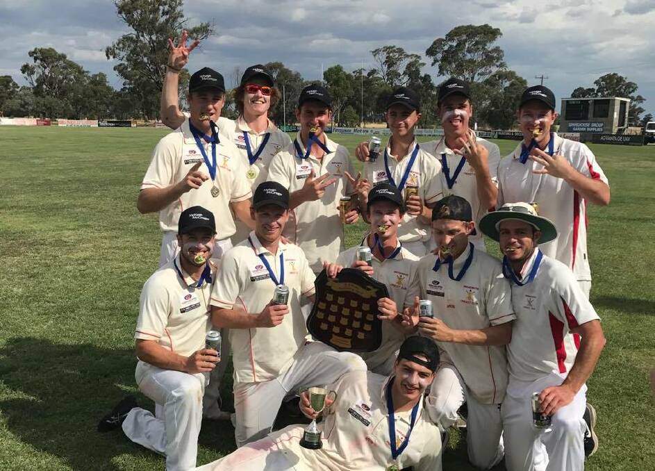 PREMIERSHIP HAT-TRICK: The Bridgewater team that won the Bulls' third-consecutive Upper Loddon flag by beating Kingower on Saturday. Picture: CONTRIBUTED