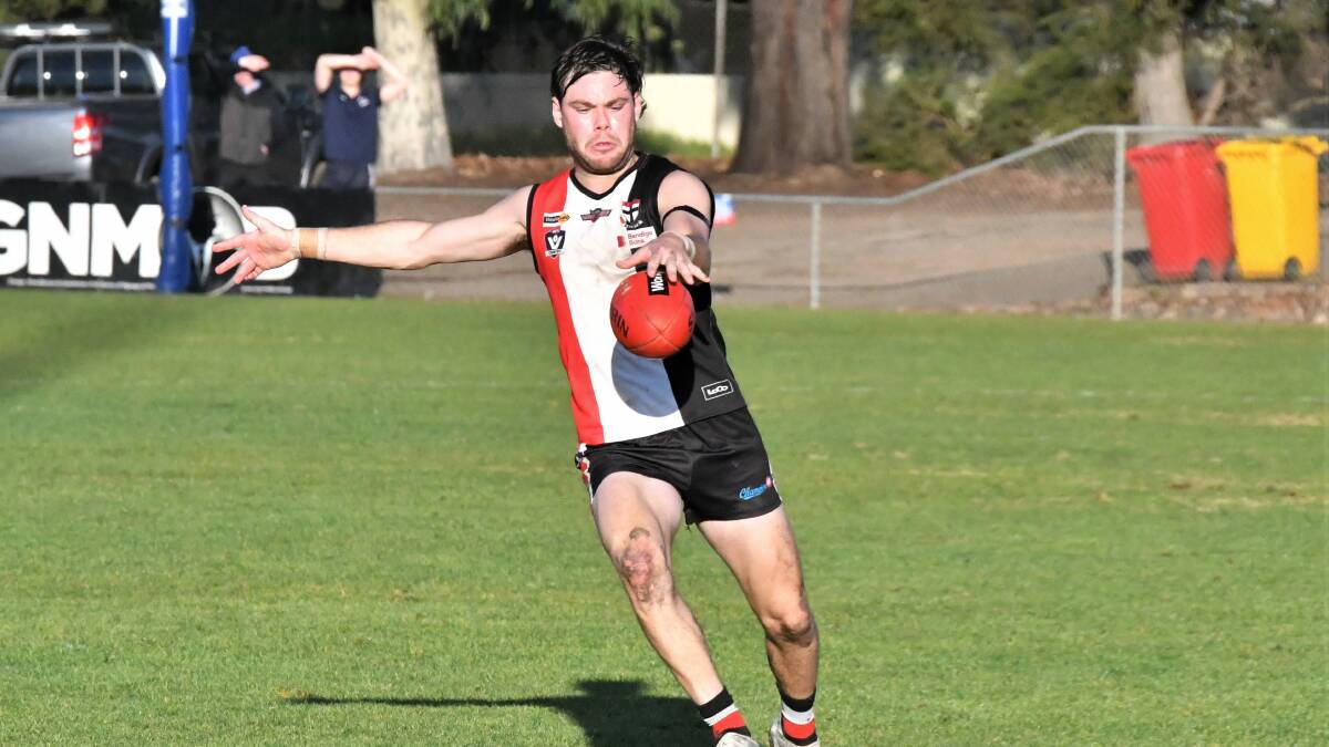 Heathcote midfielder Liam Jacques. The Saints are finals-bound in the HDFNL for the first time since 2012. Picture by Adam Bourke