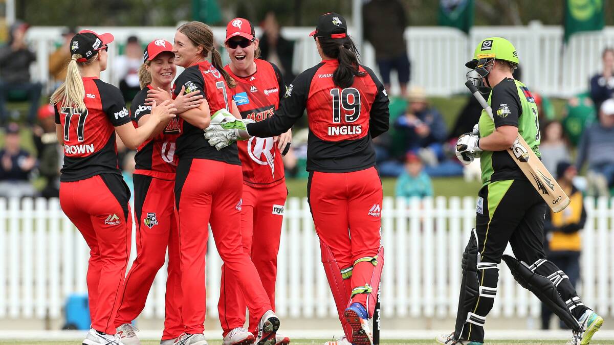 Taylah Vlaeminck celebrates a wicket in her WBBL debut.