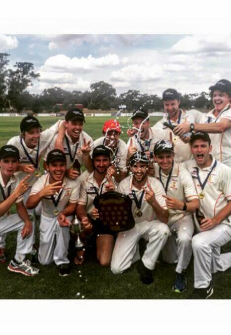 BACK TO BACK FOR THE MIGHTY BULLS: The Bridgewater team that has won back-to-back premierships in the Upper Loddon Cricket Association. Picture: CONTRIBUTED