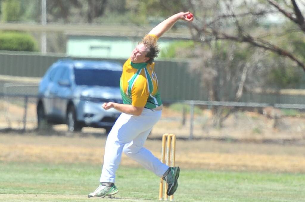 LINE AND LENGTH: Dingee bowler Matt Hind has taken 22 wickets for the Blowflies this season.