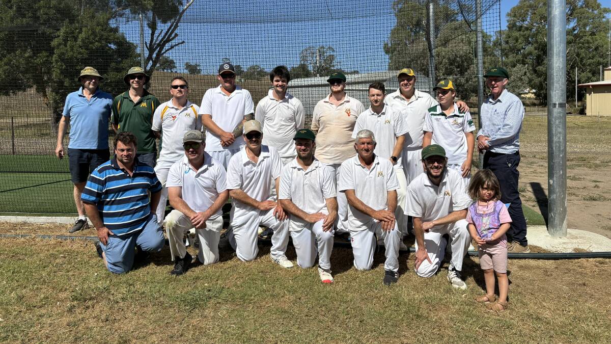 The Mia Mia team that played last weekend in front of the club's newly-opened cricket nets.