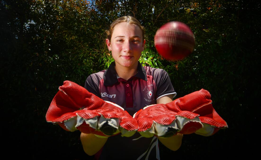 Sophie O'Connell, 14, played her first game in division one for West Bendigo in the EVCA last round. Picture by Darren Howe