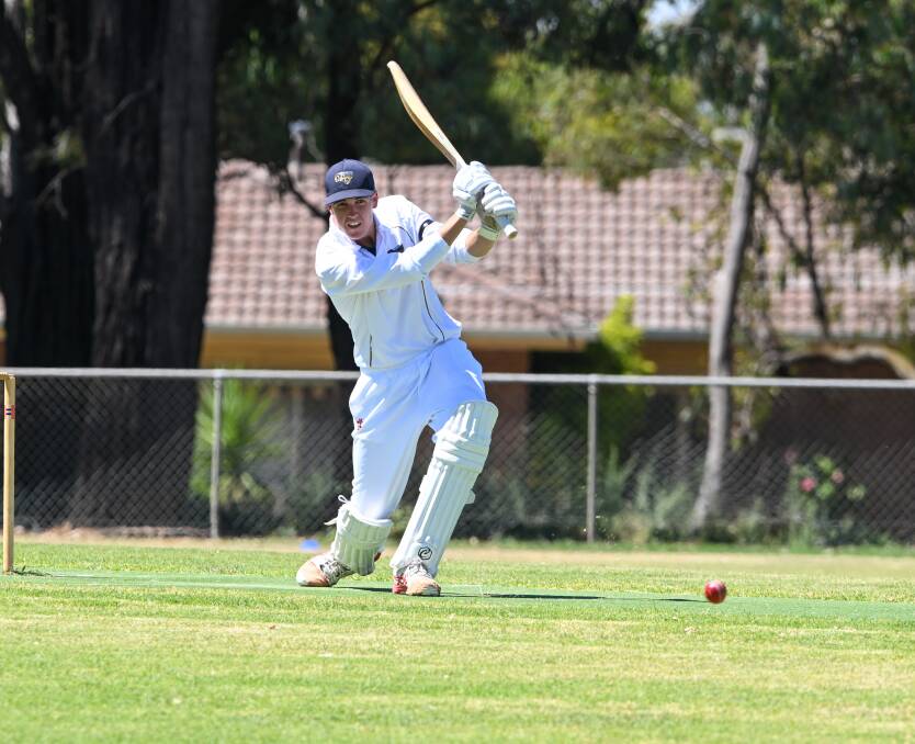 Sedgwick opener Bailey Ilsley during his innings of 92 against California Gully on Saturday. Picture by Enzo Tomasiello