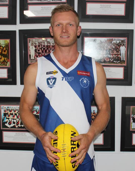 CELEBRATING THE PAST: White Hills captain David Wright with the club's heritage jumper to be worn on Saturday against Heathcote. Picture: CONTRIBUTED
