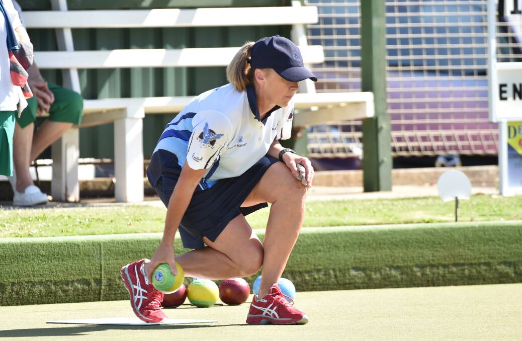 ON THE MAT: Eaglehawk's Denise Knight. The Hawks are still in with a chance of winning their first BBD midweek pennant division one flag since 1967.