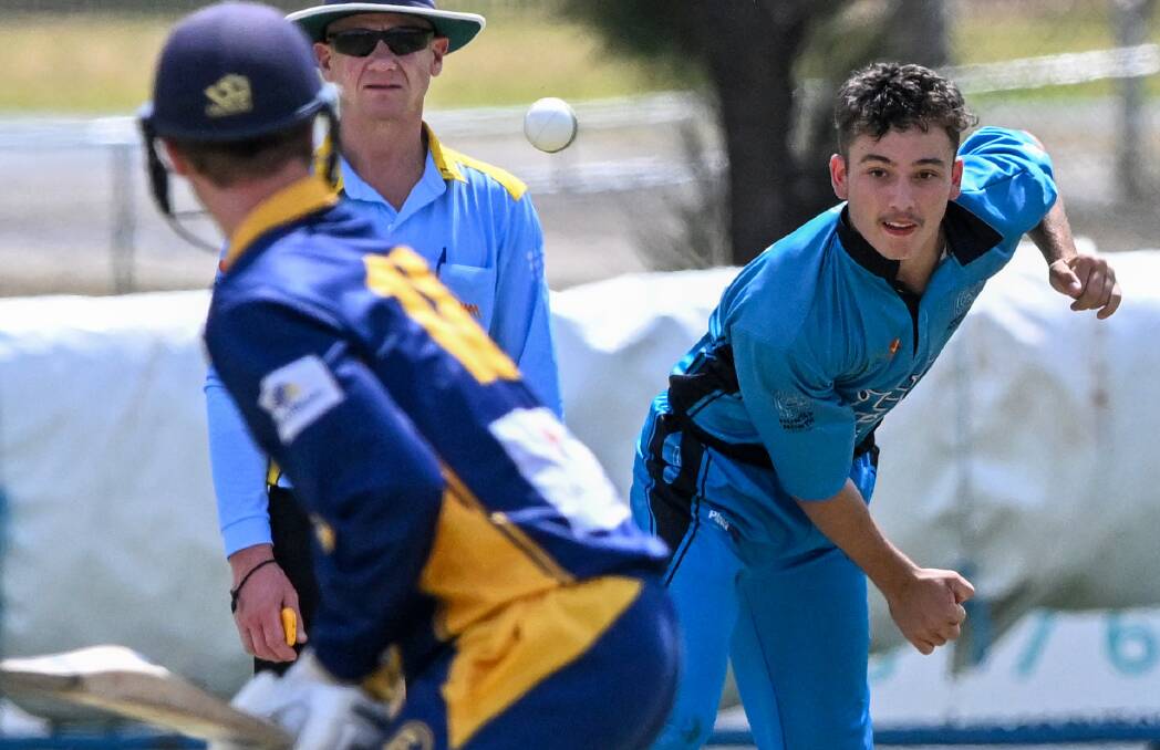 Huntly North leg-spinner Kyen Burrill-Grinton bowls for the Power last season in the BDCA. Picture by Darren Howe