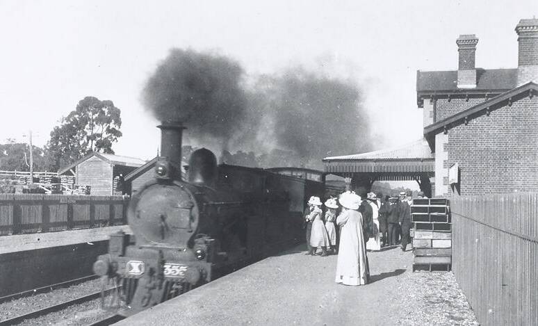 A train arriving in a central Victorian railway station on a line to Bendigo, circa 1900, at the time of the Federation Drought. Picture supplied by Museums Victoria