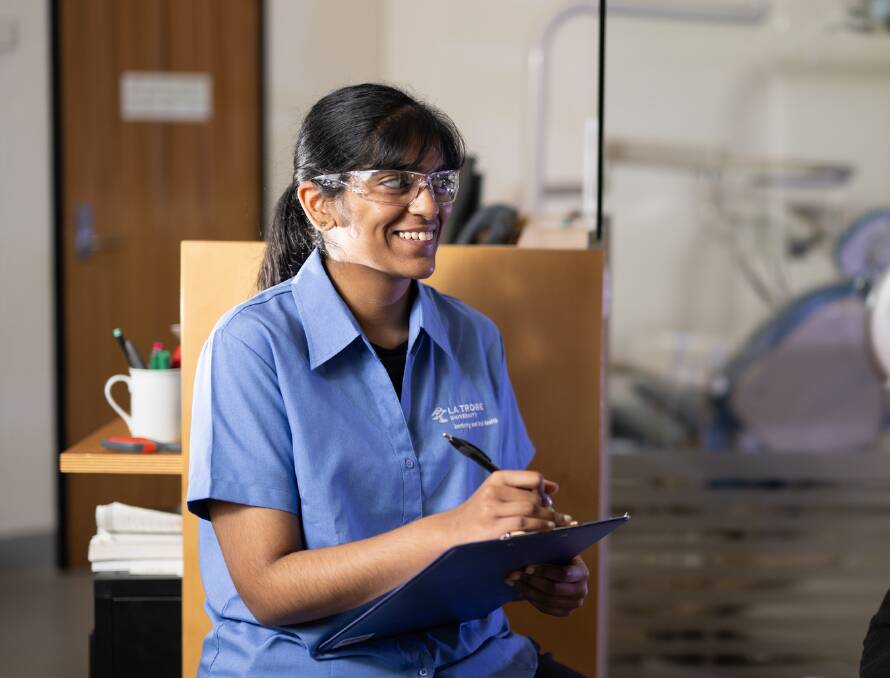 Dentistry student Sheeba Vigneswaran with patient Nadine Rees. Picture is supplied
