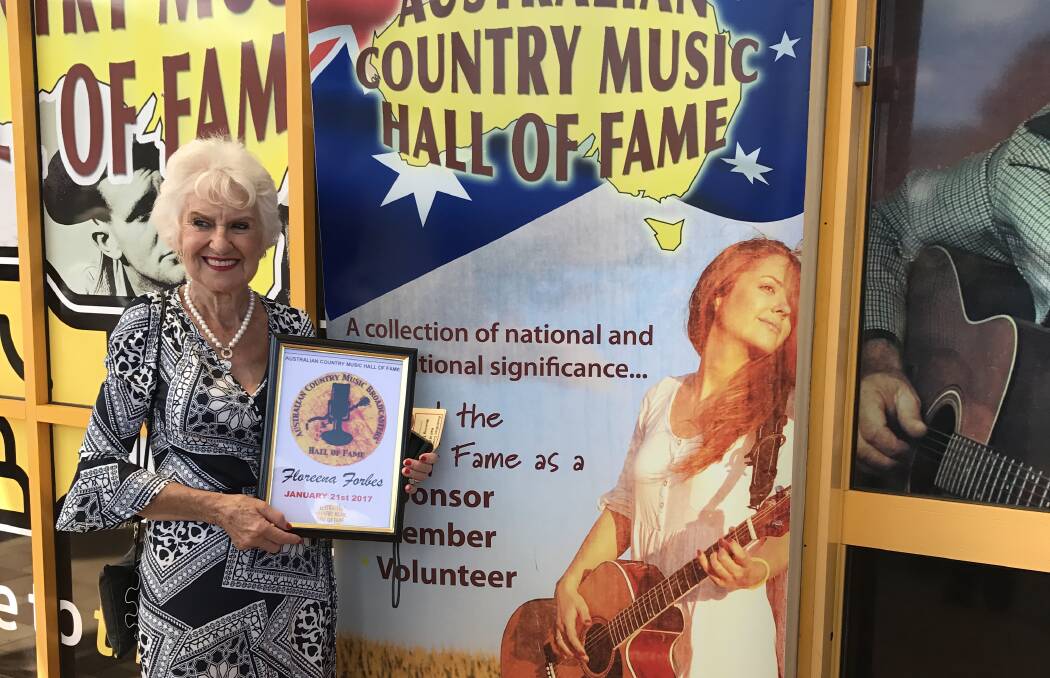 RECOGNITION: Performer and broadcaster Floreena Forbes at the Australian Country Music Hall of Fame in Tamworth last weekend.