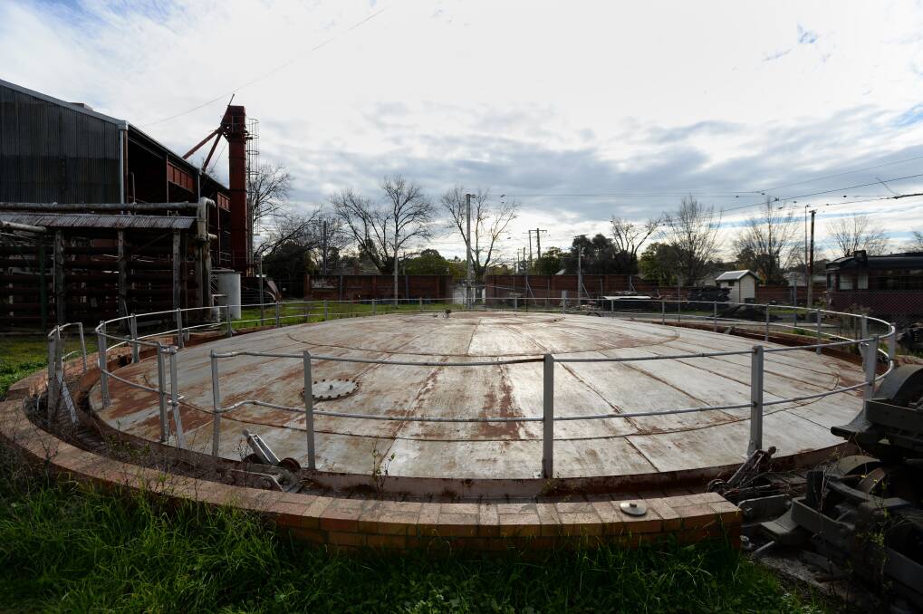 A gas holding tank at the Bendigo Gas Works. Picture by Jim Ajdersey.