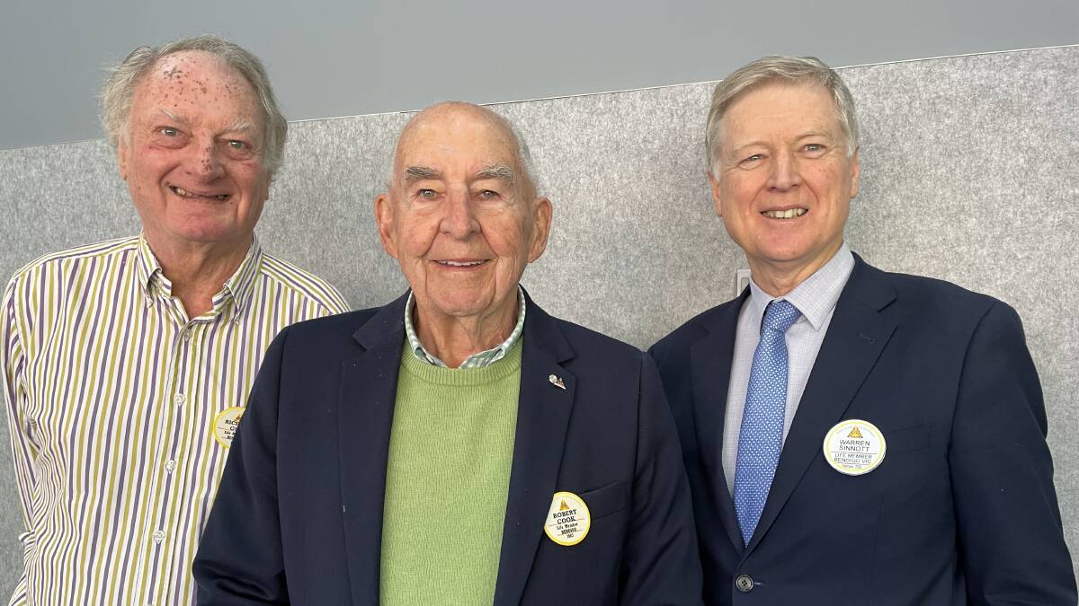 Former Apexians Richard Guy, Robert Cook and Warren Sinnott. Picture by Tom O'Callaghan