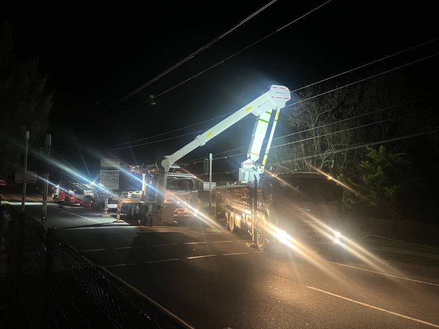 Powercor worked late into the night on June 9 repairing lines. 