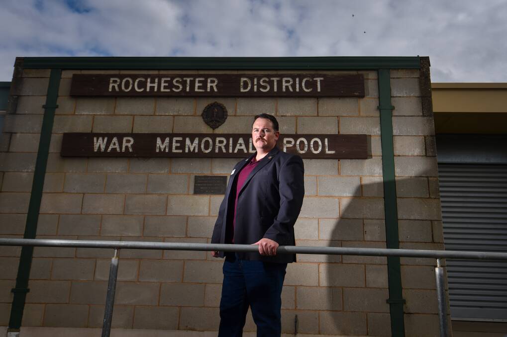 Rochester RSL president Cameron Lovering wants the war memorial legacy of the town's swimming pool retained. Picture by Darren Howe