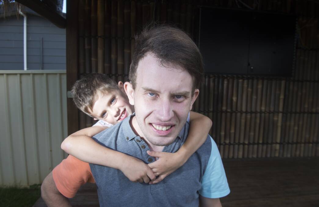 Jamie Forder with his seven-year-old nephew Jackson.