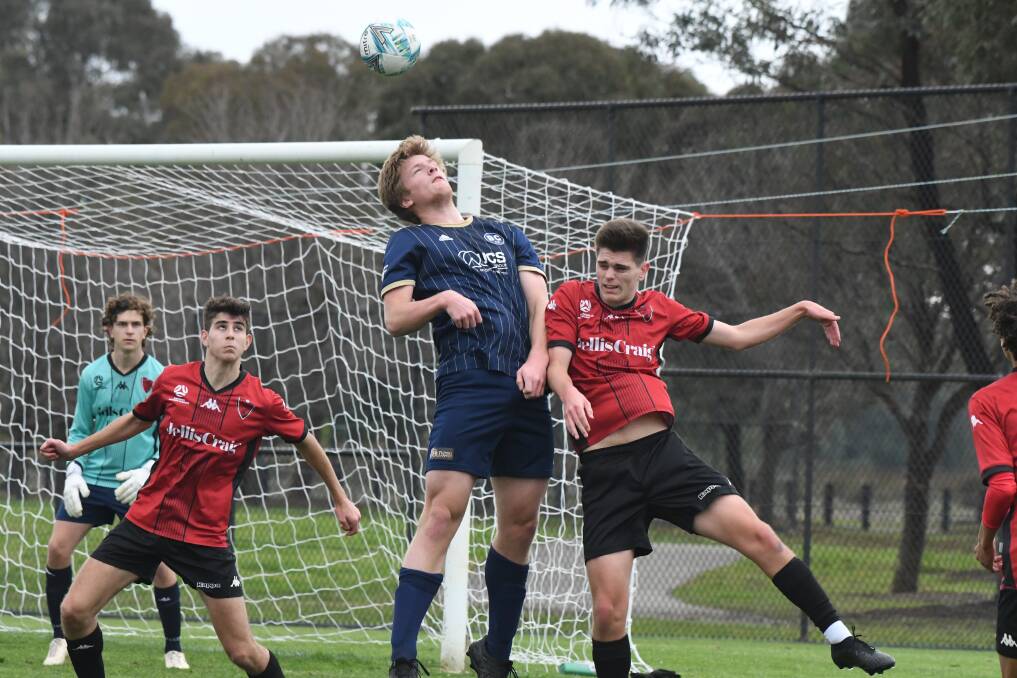 Hamish Walker, pictured in action against Elthan Rebacks in round seven, has been a major threat for Bendigo City this season in NPL1 soccer. Picture by Noni Hyett
