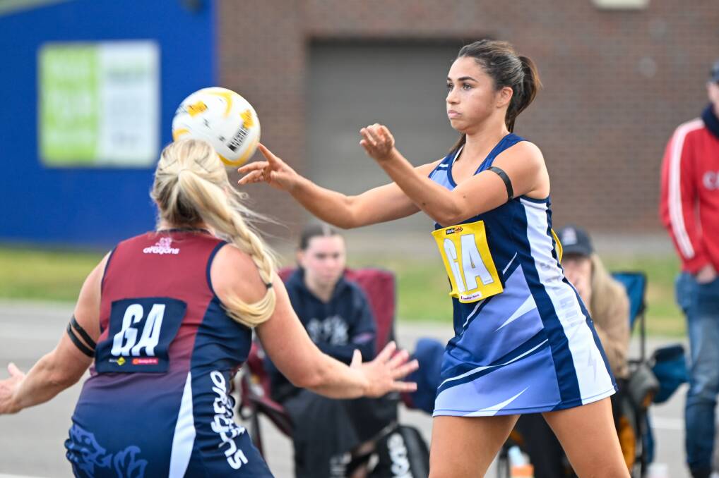 Paynton Jolliffe was a livewire for Strathfieldsaye at goal attack in Saturday's clash against Sandhurst. Picture by Enzo Tomasiello
