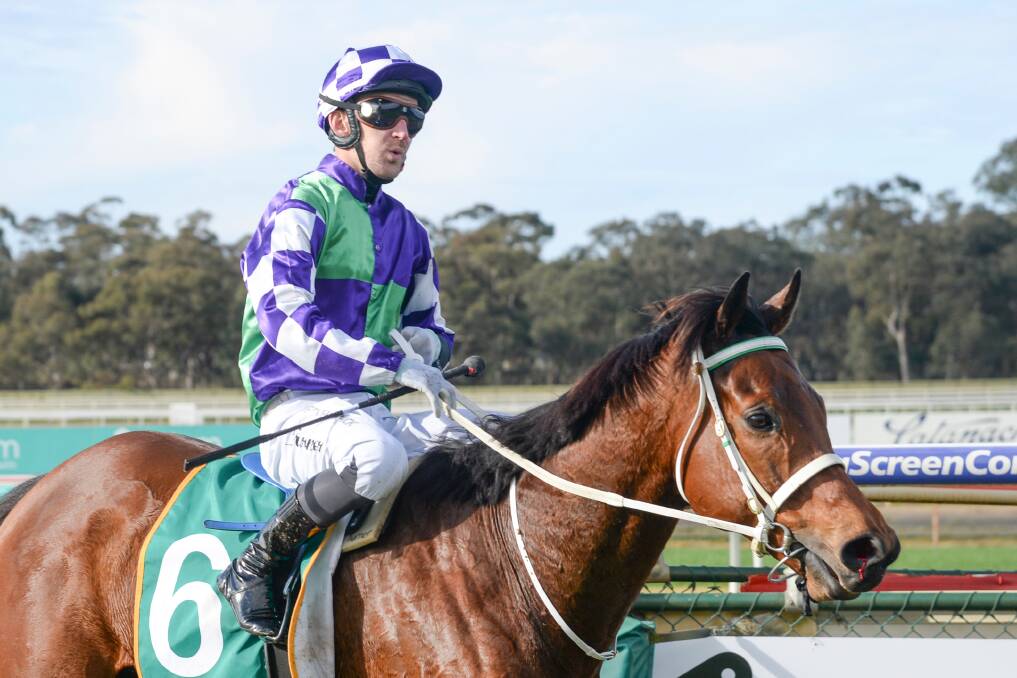 Dylan Turner returns to scale on Lescot after winning at Bendigo last Saturday. Picture by Ross Holburt/Racing Photos