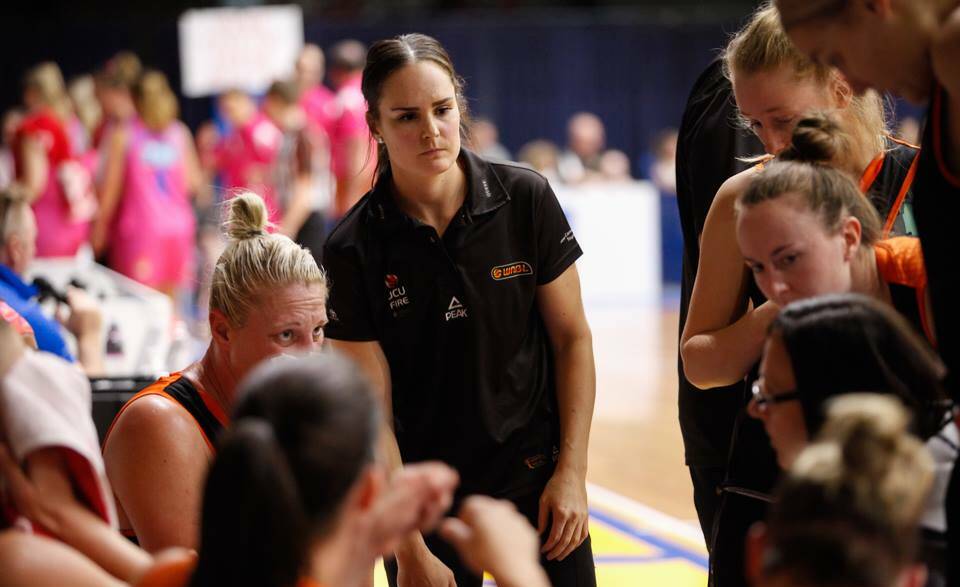 Kelly Wilson is sidelined during Townsville Fire's visit to Bendigo on November 12. Picture: STEVE BLAKE, AKUNA PHOTOGRAPHY