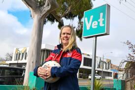 Calivil United legend Kellie Anset, pictured outside her work at Fur Life Vet in Long Gully, will play her 500th senior netball game for the Demons this Saturday. Picture by Enzo Tomasiello