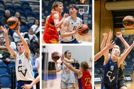 Bendigo Junior Braves quartet Max Connick, Nick Harvey, Arabella Dietz and Lexie Fennell are competing in the National Under-16 Basketball Championships in Bendigo. Pictures by Enzo Tomasiello