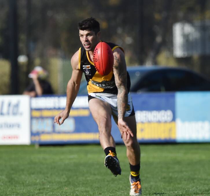 GREAT START: Hamish Govan was one of Kyneton's best players in the Tigers' eight-point win over Gisborne at the Kyneton Showgrounds.