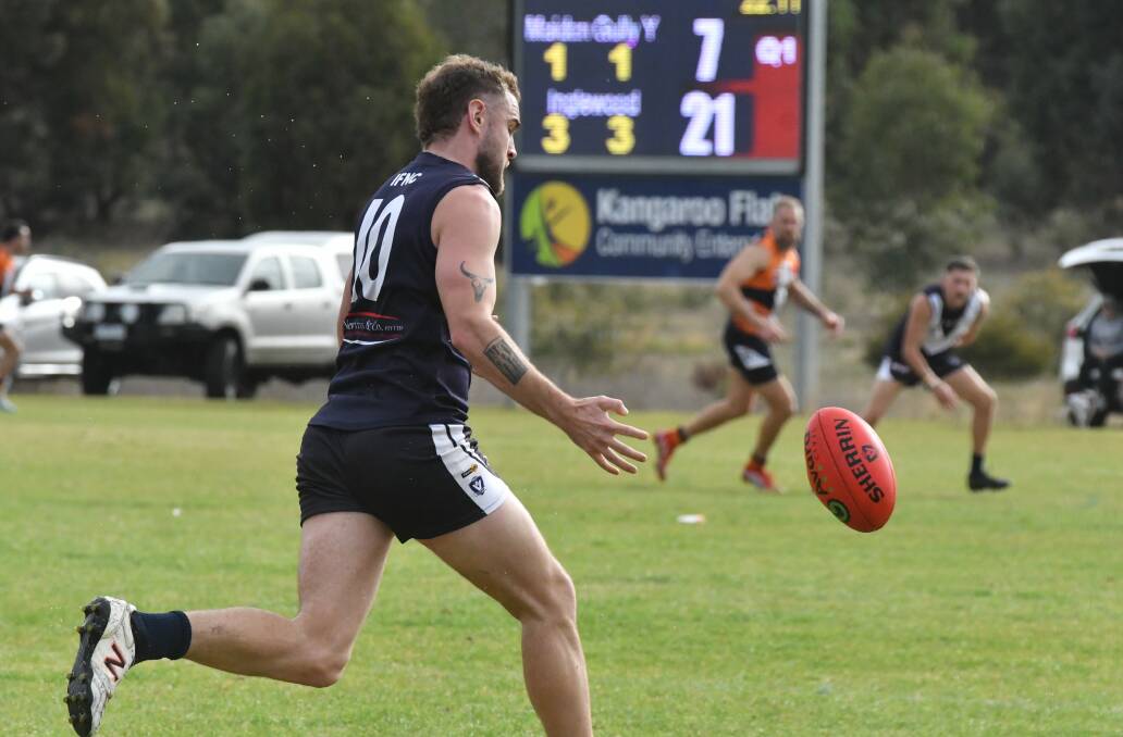Mitch Conlan kicked five goals for Inglewood. Picture by Adam Bourke