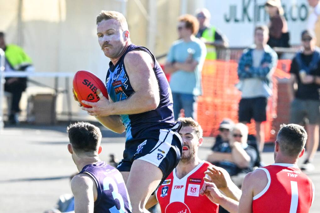 Darcy Richards kicked four goals for Eaglehawk in Sunday's elimination final win. Picture by Darren Howe