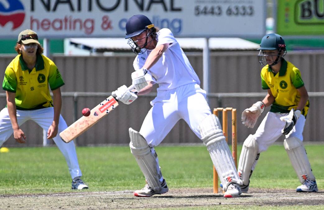 Bendigo under-15 captain Taj Taylor on his way to his second half-century in as many days. Picture by Darren Howe