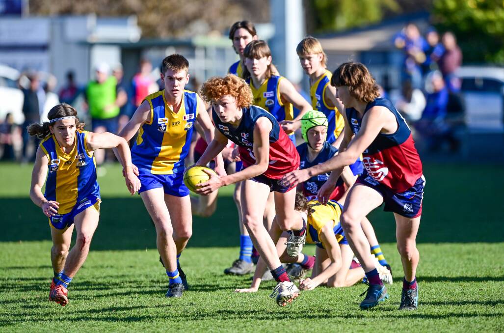 Sandhurst and Golden Square did battle in the BJFL under-16 senior division. Picture by Brendan McCarthy
