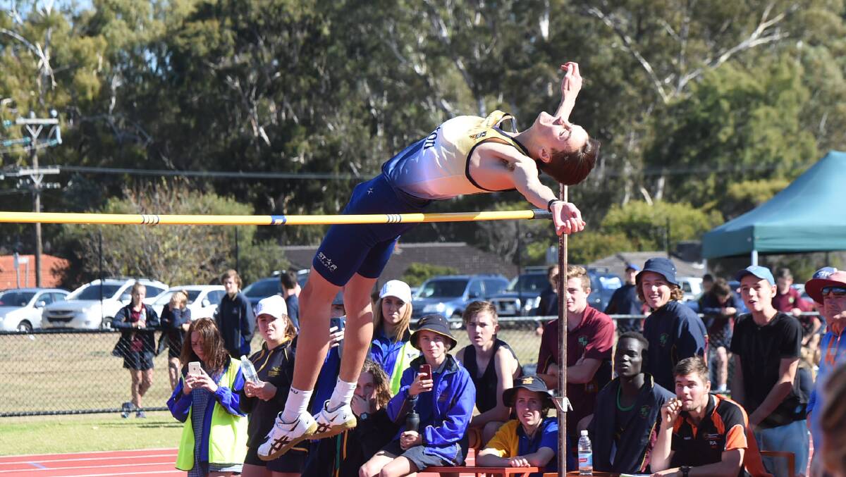 UP AND OVER: Bendigo athlete Joseph Baldwin will compete in the high jump at the World University Games in China later this year.
