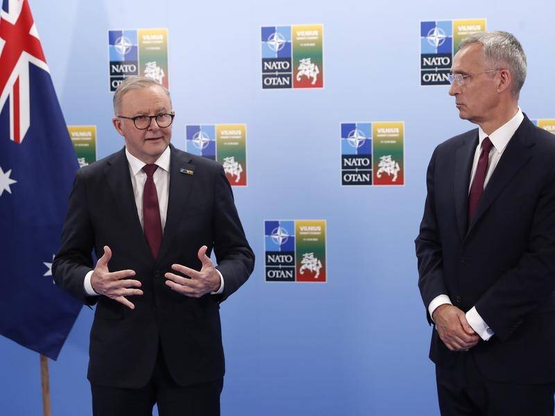 Australia appreciates being part of the Vilnius summit, Anthony Albanese has told NATO. (AP PHOTO)