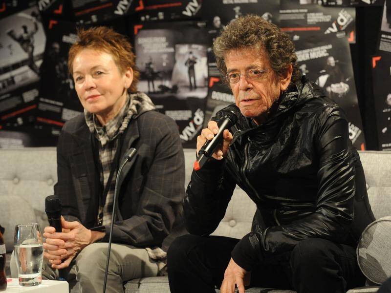 Works by the AI version of Laurie Anderson and Lou Reed feature in her Adelaide Festival exhibition. (Tracey Nearmy/AAP PHOTOS)