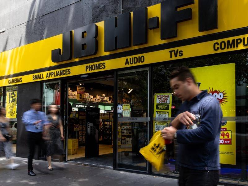 Electronic sales at JB Hi-Fi fell slightly in the first quarter of 2023. (Diego Fedele/AAP PHOTOS)
