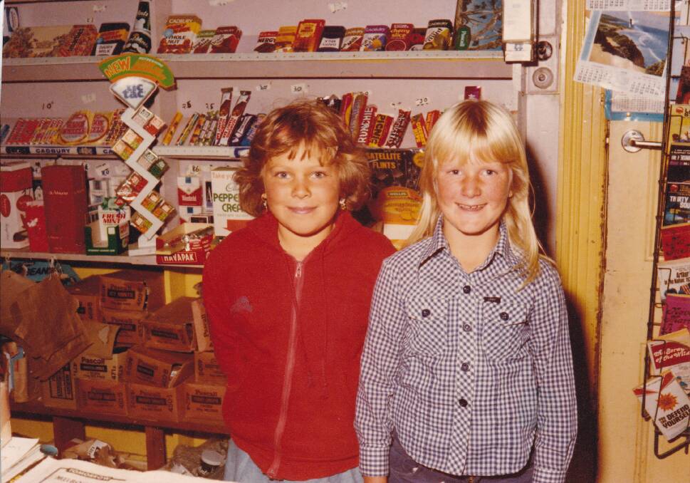 Melissa Zysvelt with friend Lisa Cox behind the counter in 1977.