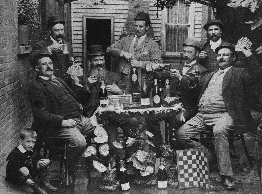 HISTORY: Backyard drinking, Forest Street Sandhurst, c1890, glass plate negative, Courtesy of Museums Victoria/Collection of Rodney Aikman, Bendigo.
 