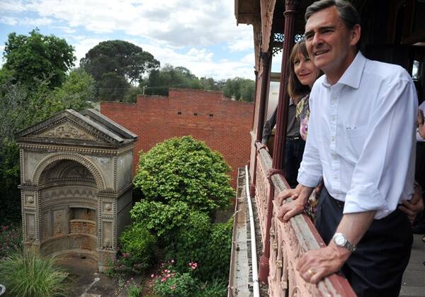 VISIT: Ex-premier John Brumby and his wife Rosemary McKenzie at Fortuna Villa.